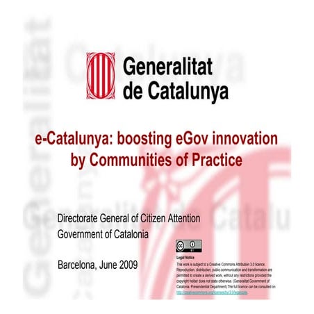 e-Catalunya: boosting eGov innovation by Communities of Practice