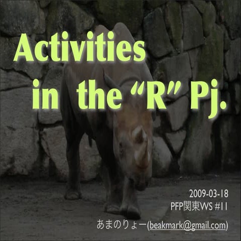 Activities in the "R" Pj.