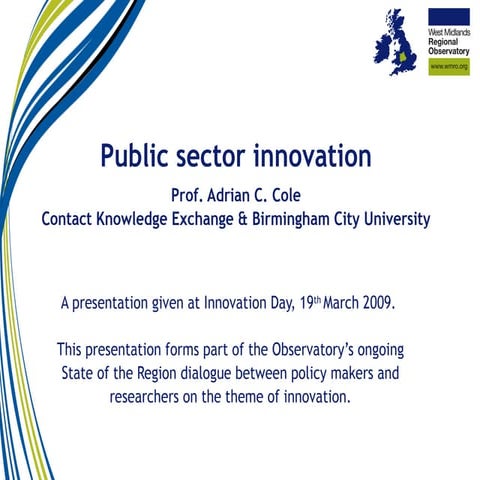 Public sector innovation