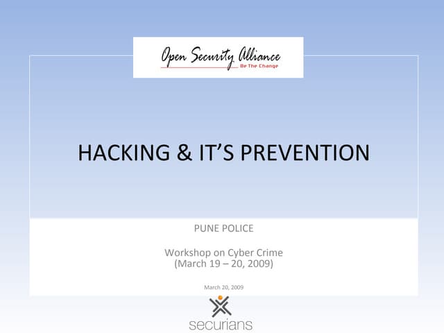Hacking And Its Prevention