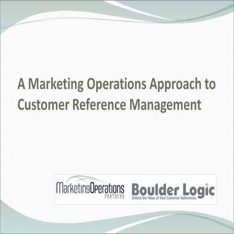 Customer reference programmes | PPTX