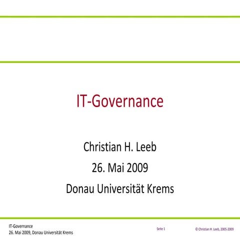 2009 05 26 Leeb It Governance