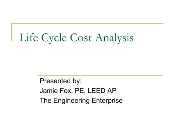 IRJET- Life Cycle Cost Analysis of a Residential Building | PDF