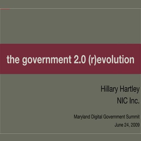 2009 MD Digital Government Summit - Web 2.0