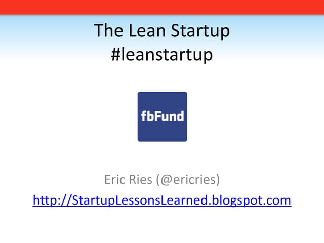 The Lean Startup fbFund Edition