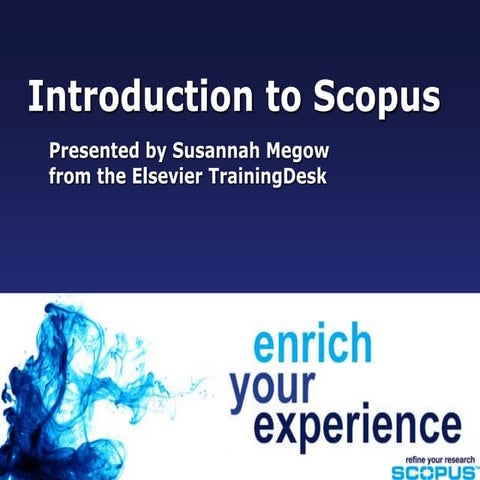 Introduction to Scopus by the TrainingDesk