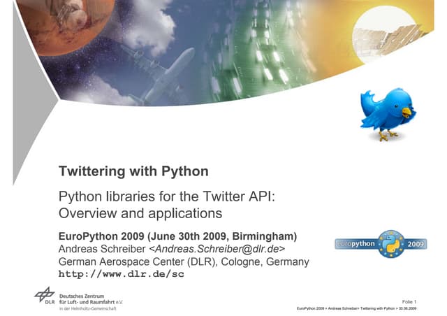 Twittering with Python | PPT