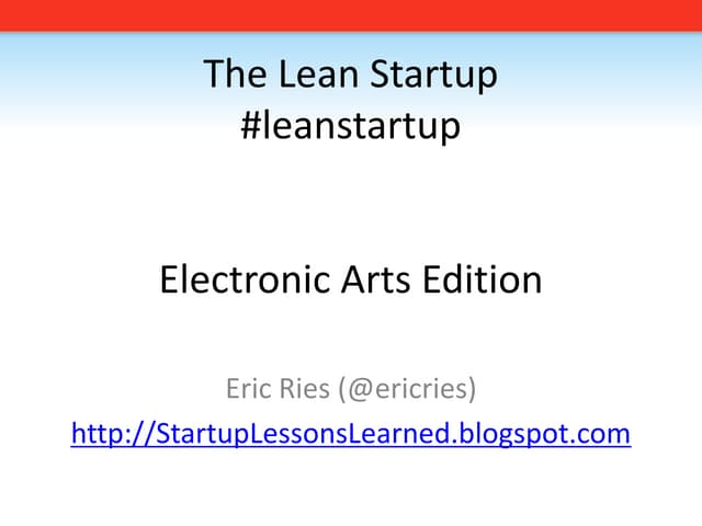 The Lean Startup EA edition