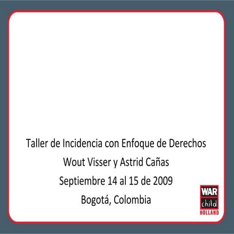 Taller de incidencia Colombia