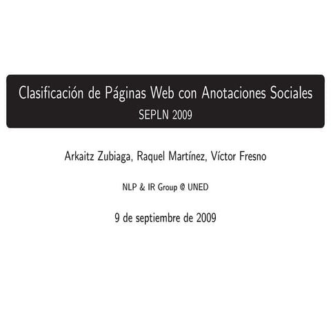 Clasificación de Páginas Web con Anotaciones Sociales