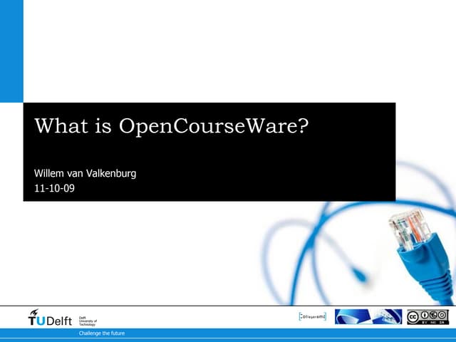 TU Delft OCW Seminar Willem Van Valkenburg