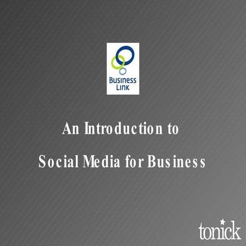 An Introduction to Social Media for Business