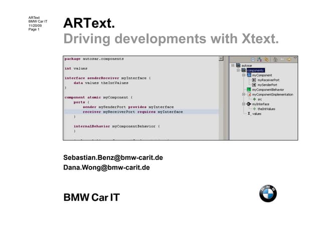ARText - Driving Developments with Xtext