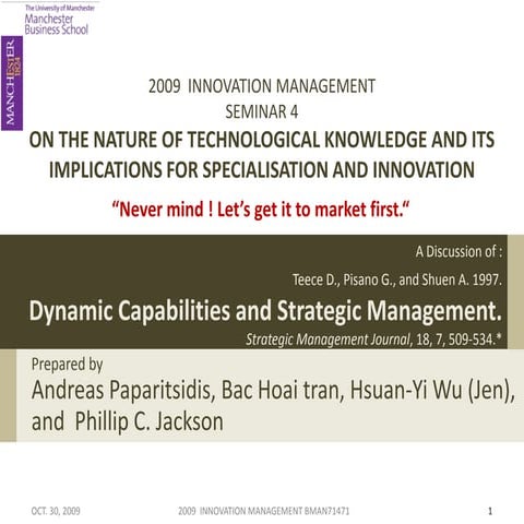 Dynamic Capabilities and Strategic Management