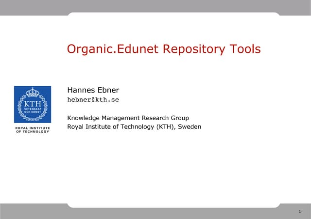 Organic.Edunet Repository Tools