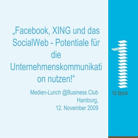 Einführung in Social Media beim Medien-Lunch des Business Club Hamburg