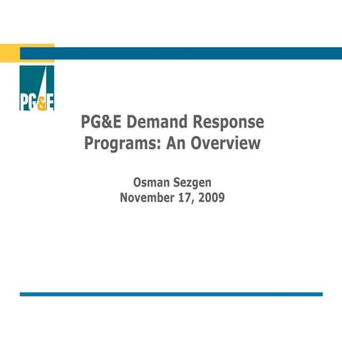 PG&E Demand Response Programs