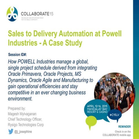 Sales to Delivery Automation at Powell Industries - A Case Study