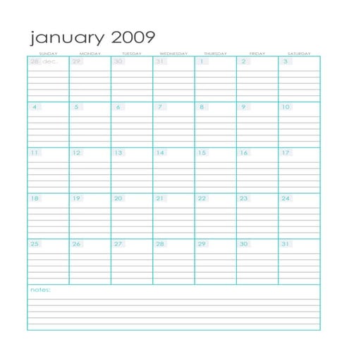 2009 Activity Calendar