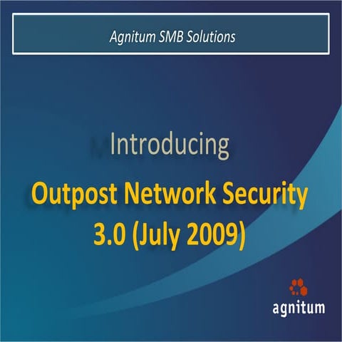 Agnitum Introduces Outpost Network Security 3 0