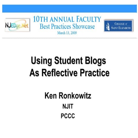 Using Student Blogs As Reflective Practice
