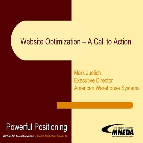2009 MHEDA Convention Search Engine Optimization