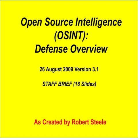 2009 do d osint staff briefing