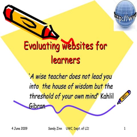 Evaluating Websites For Learners