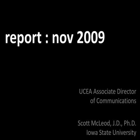 2009 Presentation to the UCEA Executive Committee