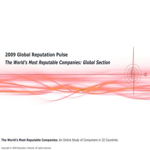 Reputation Institute's - 2009 Global Reputation Pulse Report