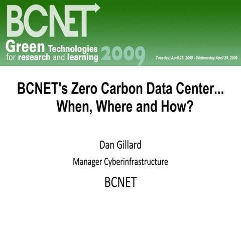 2009 Going Green Data Center Presentation