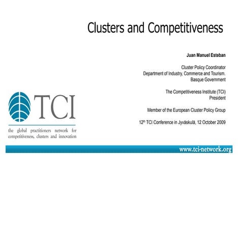 Cluster basics: Clusters and Competitiveness