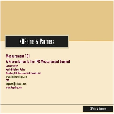 2009 Measurement 101