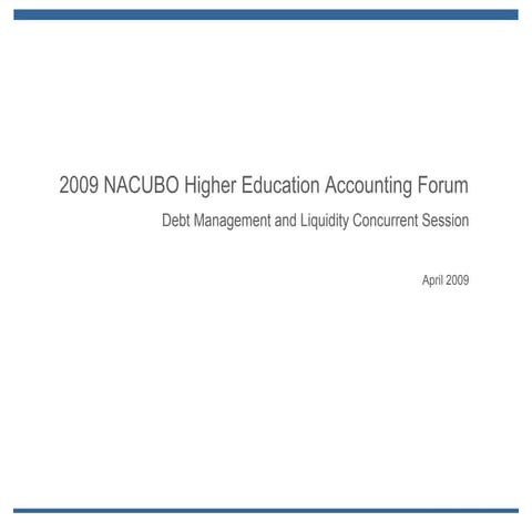 Debt Management And Liquidity