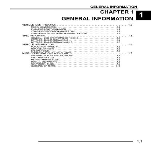2009 POLARIS SPORTSMAN 800 SERVICE MANUAL PDF visual data 4