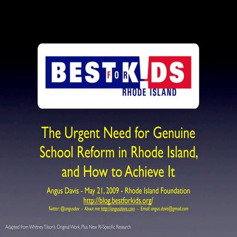 Reforming Education in Rhode Island