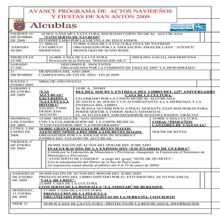 Programa Navidad 2008 y San Antón 2009