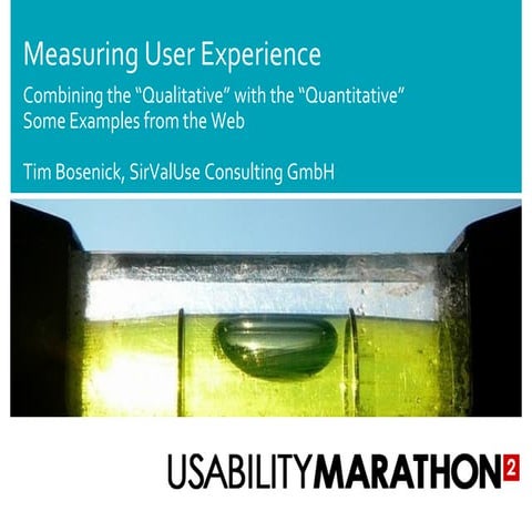Measuring UX by Tim Bosenick, SirValUse