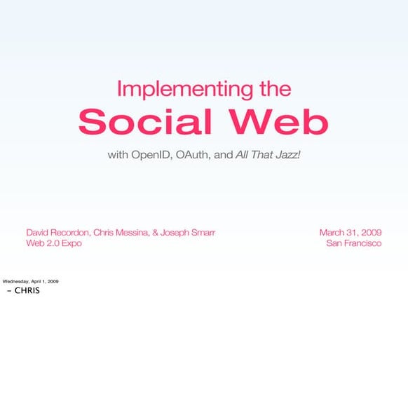 web 2.0 Implementing the Social Web