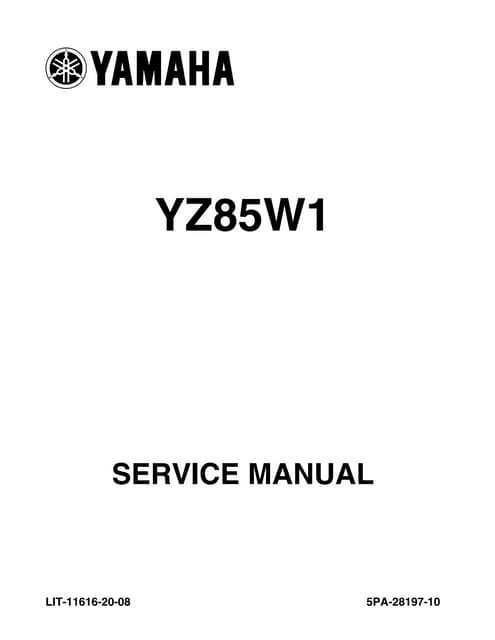 Yamaha YZ85 Service & Repair Manual – 2002-2018 (Paper Version)
