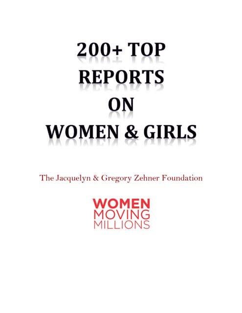 Top 200+ Reports on Women and Girls