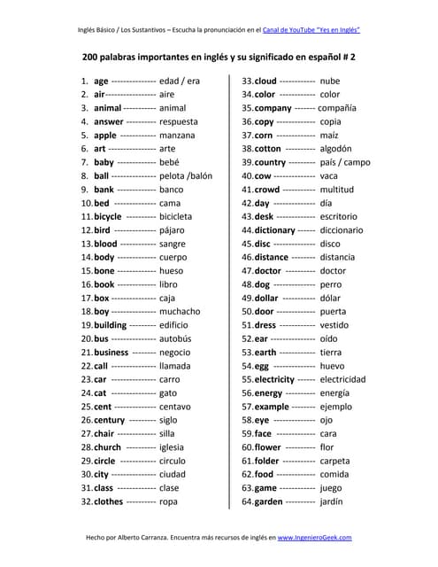 100 preguntas en ingles | PDF