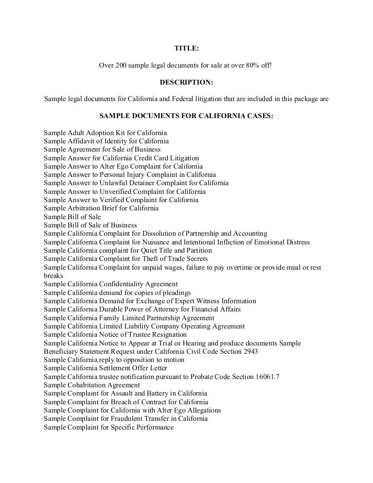 sample law documents