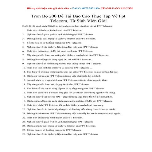 #200 Đề Tài Báo Cáo Thực Tập Về Fpt Telecom, Từ Sinh Viên Giỏi.docx