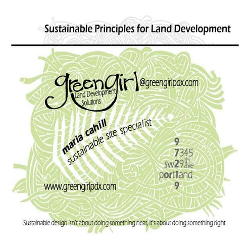 Sustainable Principles for Land Development