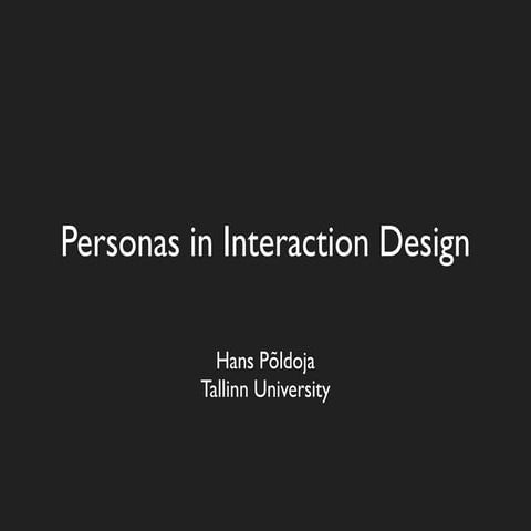 Personas in Interaction Design