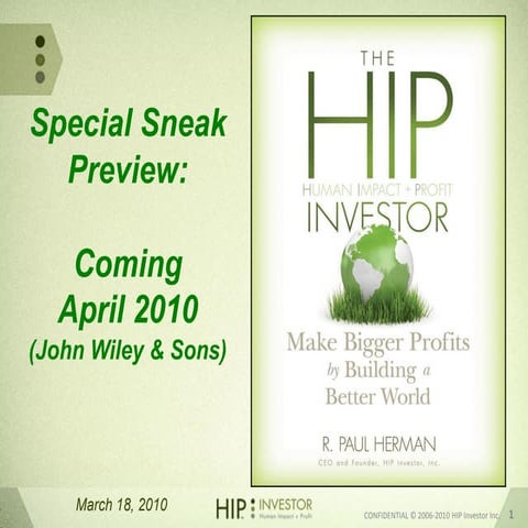 The HIP Investor: Making a better profit by building a better world