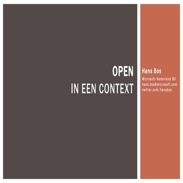 2010 03 23 Open In Een Context | PPTX