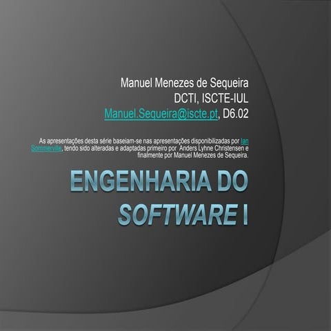 Eng.ª do Software - 9. Verificação e validação