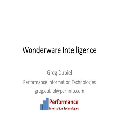 Wonderware Intelligence Software Scenario